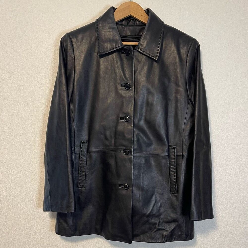 Vintage Winlit Lined Black Leather Jacket Size‎ Small